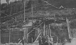 Erecting new portal - main tunnel of Sullivan Mine, Kimberley, B.C Aug. 1927