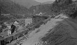 Surface plant of Sullivan Mine ore crusher and ore bins, Kimberley, B.C Aug. 1927