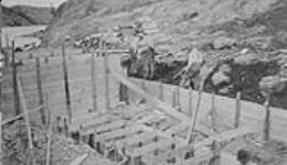 Laying foundation for mill, Eldorado. Co. LaBine Point, N.W.T 1933