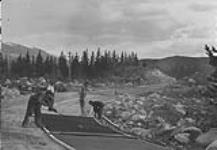 Paving operations, Jasper, Alta. (First commercial paving with Bit. sand in Alta.) 1926