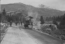 Paving operations, Jasper, Alta. (First commercial paving with Bit. sand in Alberta). 1926