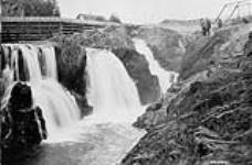 View of falls and power dam, Magaguadavic River, St. George, N.B. 1926
