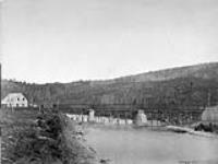 Intercolonial Railway. Causapscal Bridge, 1st crossing of River Matapedia/L'Intercolonial. Pont de Causapscal. I.C.R. 1er passage de la riviere Matapedia June-Aug. 1875