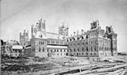 (Parliament Buildings) Centre Block under construction c.a. 1866