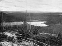 Canadian Pacific Railway Survey. Lakelet below Beacon Hill, looking South Mississagi River area/Levés du Canadien Pacifique. Petit lac au-dessous de Beacon Hill, vers le sud, région de la rivière Mississagi Sept. 1876