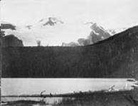Canadian Pacific Railway Survey. Glacier Source of North fork of Tsatsquot from east side of Summit Lake (Talchilken route). Centre bears west true/Levés du Canadien Pacifique. Source glacière de la fourche nord de la rivière Ksatsquot 1874