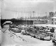 Site of the new Canada Atlantic Railway Station (at Sappers Bridge, Ottawa) Jan. 1896