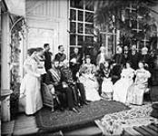 L. to R. - Seated: Lord Aberdeen, Sir Casimir Gzowski, Lady Aberdeen, Lady Gzowski, Mrs. A.J. Marjoribanks, and Mrs. George Muirhead - Standing: Miss Aloysia Thompson, Miss Helena Thompson, Capt. John Sinclair, Capt. H. Wilberforce, and Capt. Neve Mar. 1897