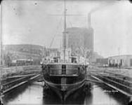 H.M.S. "Charybdis", North America and West Indies Squadron, in dry dock [between 1900-1904].