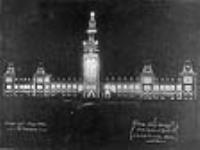 Parliament buildings illuminated for the visit of Duke of York, 1901 1901