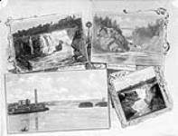 Grand Falls; Bridge and Falls; two unidentified locations ca. 1900-1925