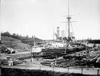 Ship in repair dock ca. 1900-1925
