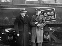 General A.G.L. McNaughton with Alister Fraser, the Vice President of the C.N.C. in Monston, N.B ca 1939
