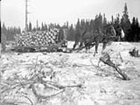 (Relief Projects - No. 12) Nakina, Ont. [hauling wood], Feb. 1935 Feb. 1935