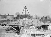 (Relief Projects - No. 37). Corner-stone of the new [mess] building at RMC Apr. 1934