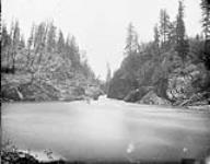 View down Blackwater [West Road] River Canyon B.C 1875
