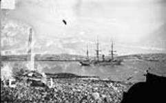 View of Marble Island from Dead Man's Island, S.S. NEPTUNE in the harbour 1884.