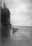 [Kwakiiutl natives] passing a dreaded point, [British Columbia] 1915
