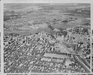 Ottawa, Ont., (looking north to the Heart of the City and over the Ottawa River to Hull, P.Q.)