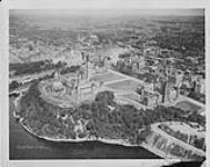 Ottawa, Ont. (Aerial view from N.W. showing main business centre, Parliament Buildings in the foreground.) [1927 - 1936].
