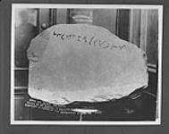 Stone with runic inscription found in Yarmouth, N.S. c. 1928