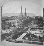 Victoria Square, Montreal with view of Coffin Store and Furniture Warerooms ca. 1874