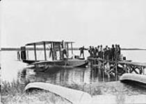 Refuelling of Vickers 'Viking' IV flying boat G-CYET of the R.C.A.F., Brochet, Man., 27 July 1924 July 1924.
