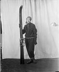 Model wearinng a skiing costume for the Robert Simpson Co. Ltd. advertisement 22 Dec. 1930