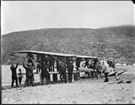 (Hudson Strait Expedition) Dismantling Fokker 'Universal' aircraft G-CAHI 'Quebec' 30 Aug. 1928