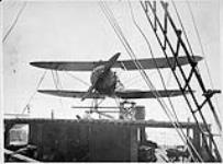 Baby Avro seaplane used for seal spotting aboard S.S. EAGLE of Bowring Bros. Ltd 1924