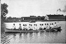 Members of the Carleton Place Ladies Canoe Club in front of Findlay's Foundry 1903