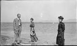 Austin B. Gillies, Elsie R. Gillies and Mrs. David Gillies (mother of the other two) beside St. Lawrence River ca. 1910 - 1920
