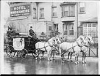 Coach and four promoting Eighth Victory Loan (horses), Hotel Windermere in background ca. 1945