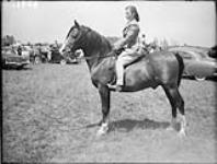 Joan Hudson on arabian stallion "Rasim" Bayview Farm 7 June 1958