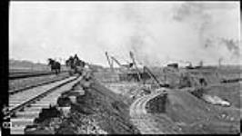 General view from the south near Lock 4 (of construction of the) new Welland Canal 17 Apr. 1914