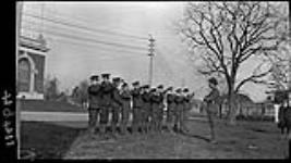 Bugle Band of the 19th Battalion in the Exhibition Grounds 14 Nov. 1914