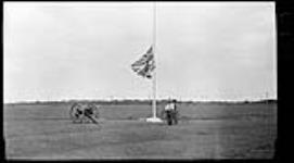 Lowering flag at sundown in Barriefield Camp July 1915