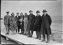 Group: Deputy Minister Desbarats and son Group Captain Scott, Flt. Lt. Cowley, Flt. Lt. Grandy, S/L Kenny, S/L Hume, F/O Cameron 18 Nov. 1925