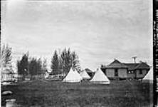 Officers' quarters and tents showing high water mark 26 Aug. 1928