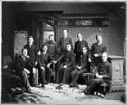 Freshman Class at Ottawa University of Ottawa, 1881. The boy standing at left was later to become Bishop Ryan of Pembroke. The boy sitting at the extreme right is W.L. Scott n.d.