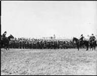 Canada's Greatest Military Review. Gen. Sir Sam Hughes finishing his address to the 30,000 troops prior to the review at Camp Borden n.d.