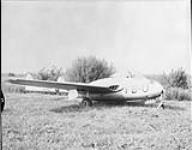Vampire aircraft, overshot runway 25 Sept. 1952