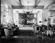Manoir Richelieu - East lounge showing large painting (Christophe Colom at the Spain Court) ca. 1930