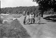 Girls on a road near a gypsy camp July 11, 1926
