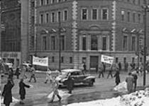 Peace Movement. "Bring Kurt Meyer Back" demonstration, Toronto, Ont 1952