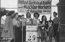 United Electrical strikers shown picketing the Amalgamated Electric Corp Plant, Toronto, Ont Aug. 17, 1946
