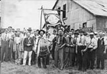 L.O.L. No. 975 Haliburton, in front of old Haliburton arena following parade 1932 12th of July