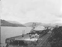 Arrival of Sir Richard McBride at Prince Rupert, also Hon. W.D. Bowser - Canadian Pacific Railway wharf ca. 1913