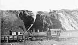 Steam shovel and locomotive working in cut - Oliphant-Munsen Colliery 1919