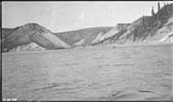 Rampart House on Porcupine River, Yukon, Alaska Boundary crosses almost in centre 1920